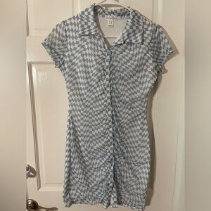 Blue and White Checkered Dress